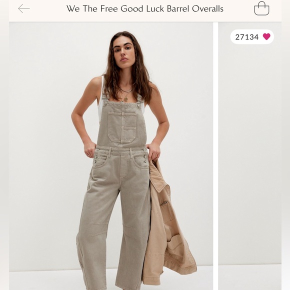 Free people good luck barrel  overalls - Picture 1 of 12